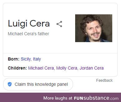 The picture used for Michael Cera's father's knowledge panel by google is just a picture