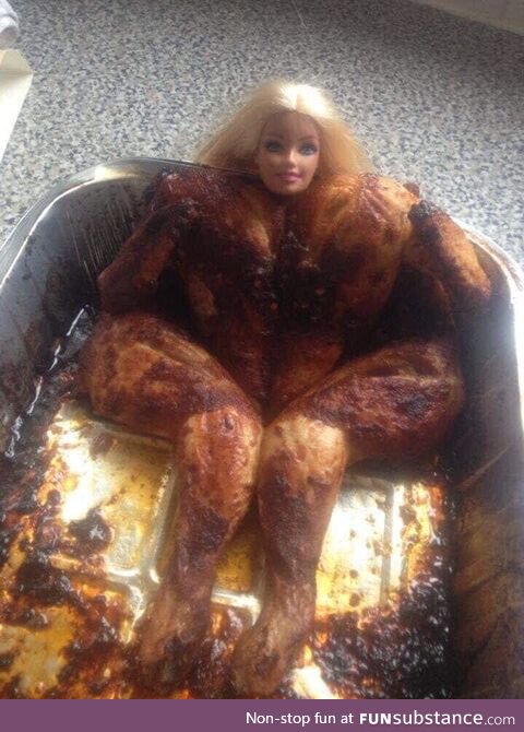 [homemade] Barbie-q chicken… oh sorry, I thought this was food