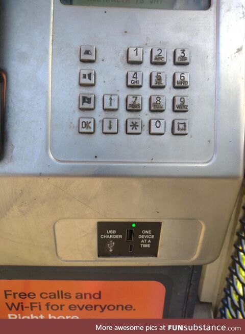 ‘Payphones’ in Australia are all free, the coin slot has been replaced with a free