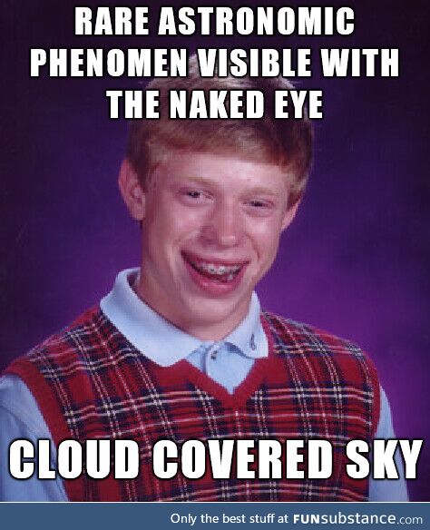 Somewhere behind these clouds should be a comet