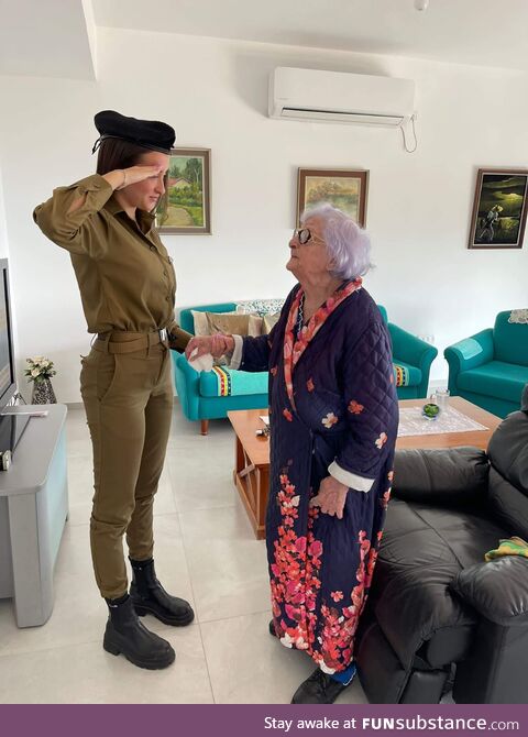 [oc] During the memorial day siren, an holocaust survivor is being honored by her