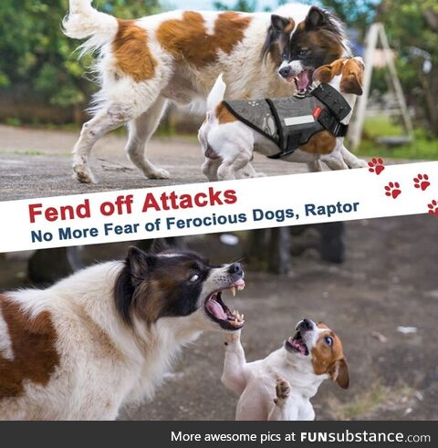 Holy crap they aren't kidding with this ad (amazon ad for a protective dog harness)