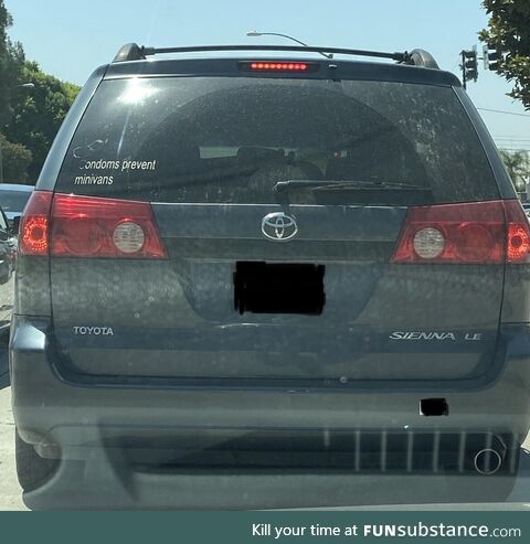 The sticker in the window