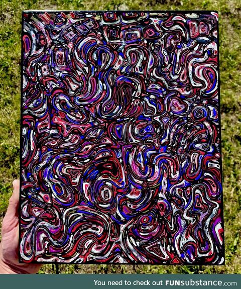 Parrot Eyes, ink and acrylic painting
