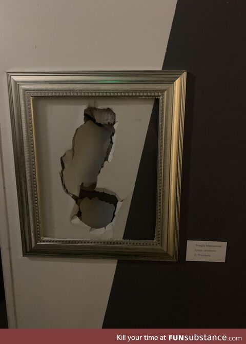 Placard reads: ‘Fragile Masculinity’, Artist Unknown, £: Priceless