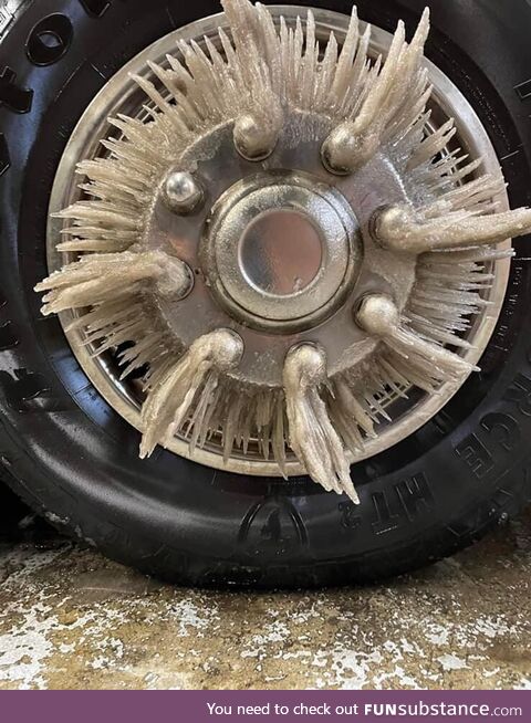 Local ambulance drove nonstop all night due to sleet and snow incidents. Wheels came out