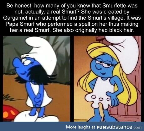 Smurfette wasn't always... Smurfette?