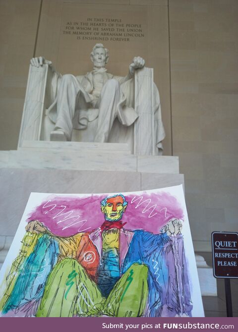 I spent some time with Lincoln today and had to paint him