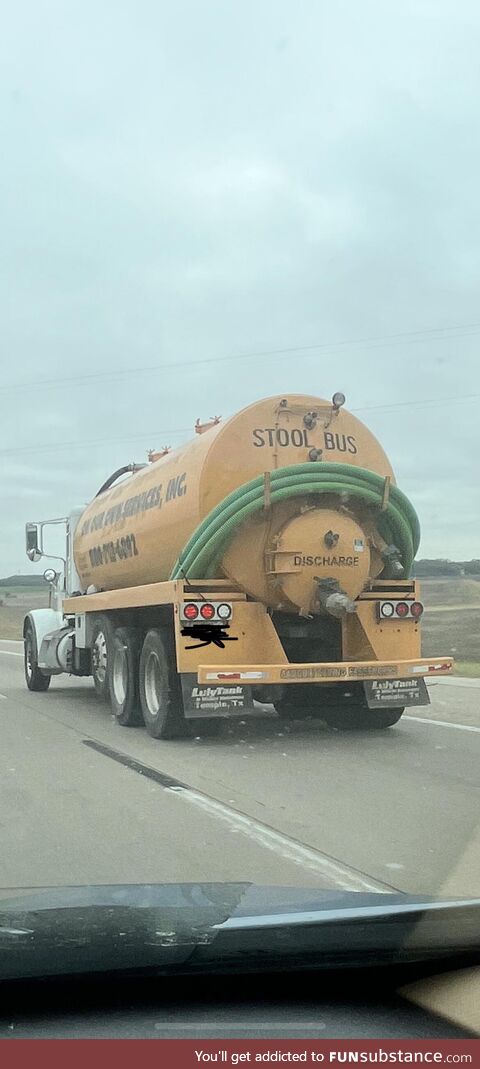 This septic pumper “stool bus”