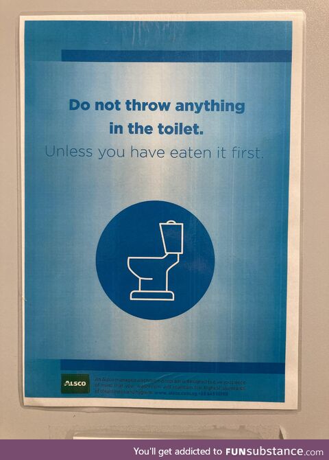 Sat down for a “comfort break” and couldn’t help but laugh