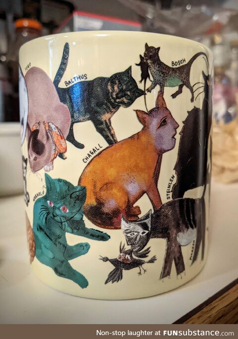 [OC] This mug with various artists portrayals of cats