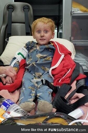 This is 4-year old Ryker Webb after he was found, he spent two days lost in the Montana