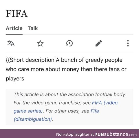 Someone is mad at fifa