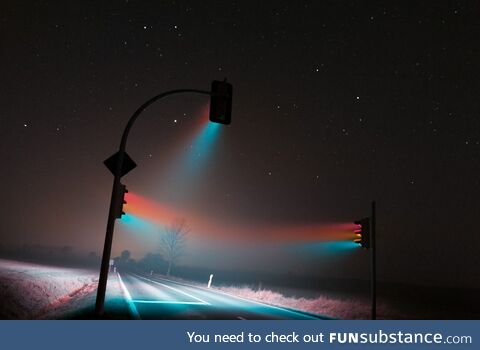 Long exposure traffic lights