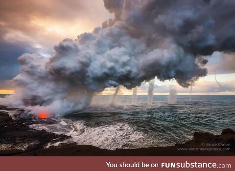 Volcanic waterspouts