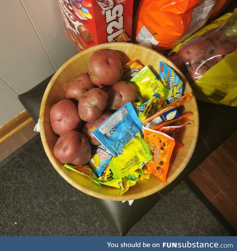 Offered a potato or candy. Experiment results in comments