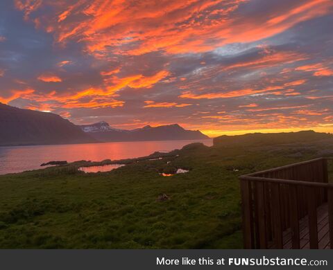 Tonight’s “sunset” in the East Fjords of Iceland