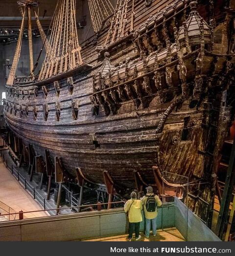 Swedish warship Vasa. It sank in 1628 and was recovered from the sea floor after 333