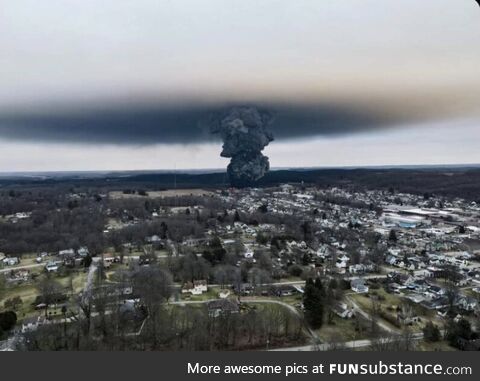 Ohio train explosion showing the reach of chemical dispersion