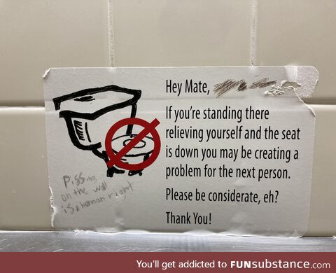 Sign in the Men’s Restroom