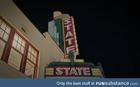 Small town art deco theater facade