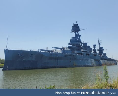 [OC] USS Texas (BB-35), the only surviving dreadnought battleship. Launched 110 years ago