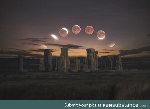 [oc] super flower blood moon composition