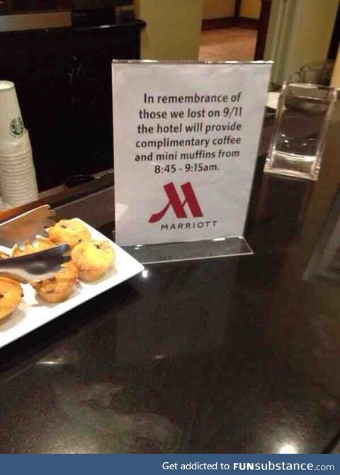 The Marriott's thirty-minute mini muffin memorial