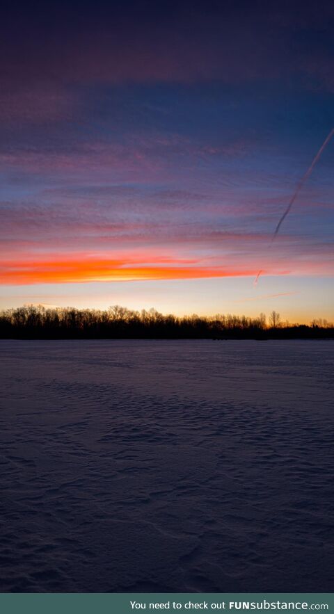 Cold sunrise in southern Michigan