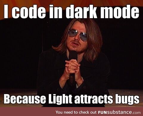 Coding in dark mode