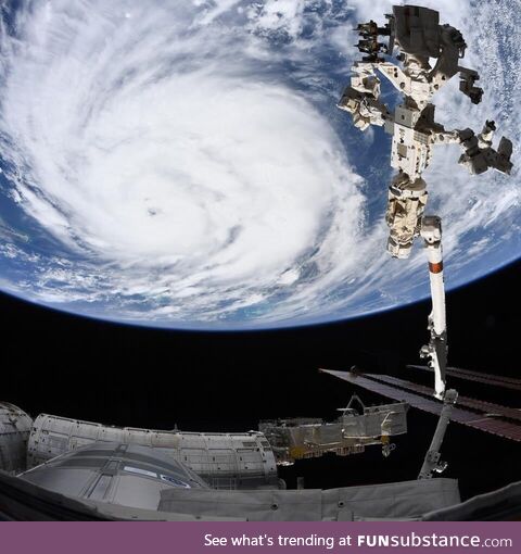 Hurricane Ida as seen from the ISS an hour ago