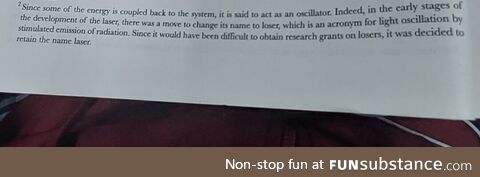 Studying a book about about Lasers in library and found this