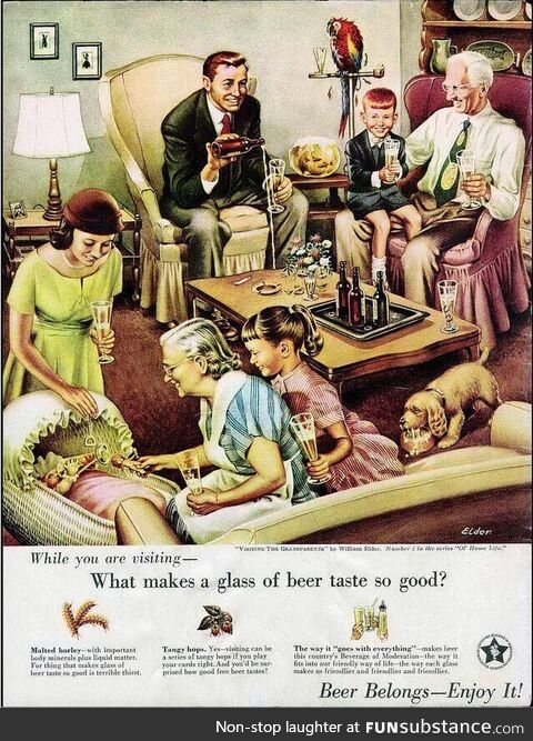 “Visiting the Grandparents” by William Elder, 1956