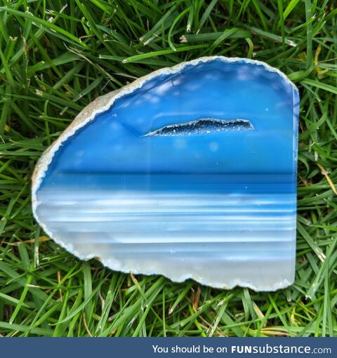 A beach view inside a Geode crystal