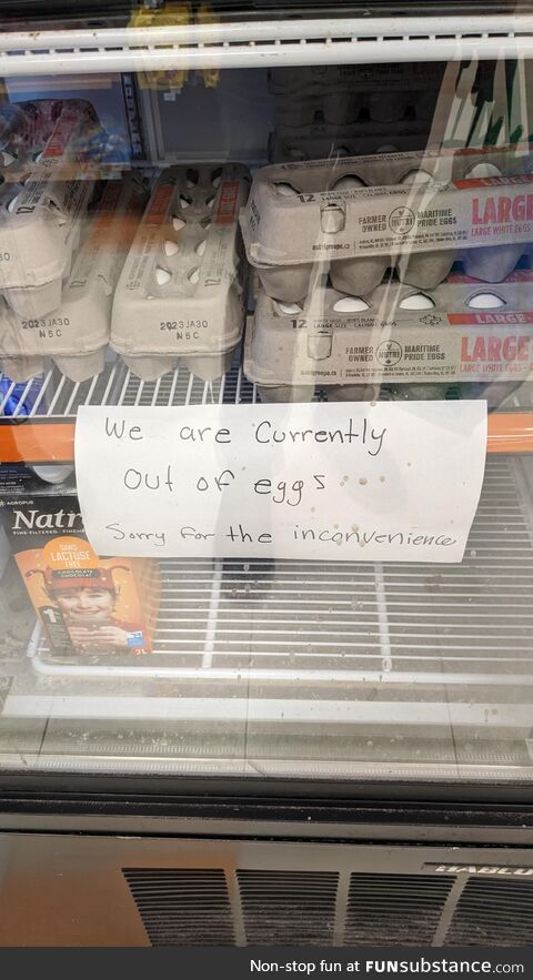 So disappointing when a store runs out of eggs 