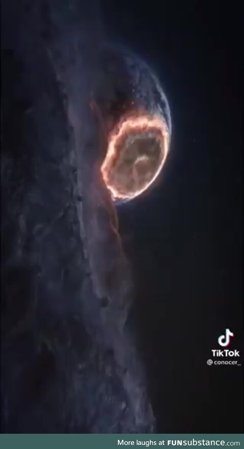 This is what it would look like if the moon fell out of orbit, The gravity storms would
