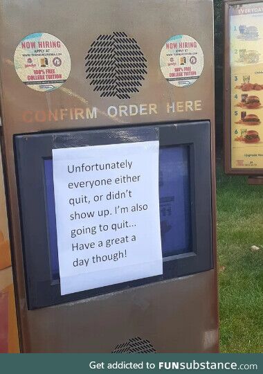 Wendy’s in semi rural area of SW Michigan today