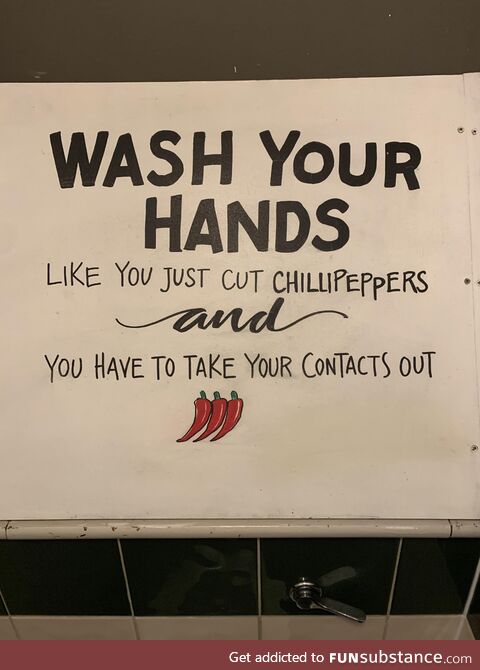 This “wash your hands” toilet sign…