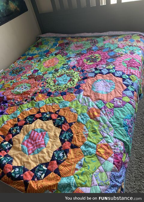 My rainbow masterpiece- all hand sewn