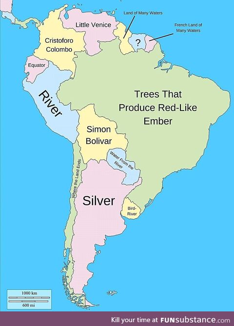 The meanings of South American country names