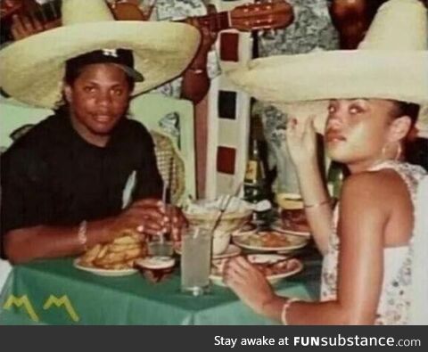 Something about how Eazy E put on a sombrero over his hat made me laugh