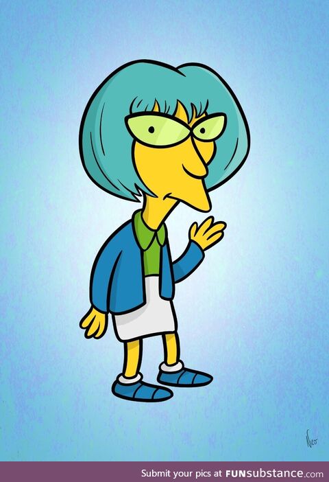 This is the girl who sits behind Bart Simpson in class. She's always there but never