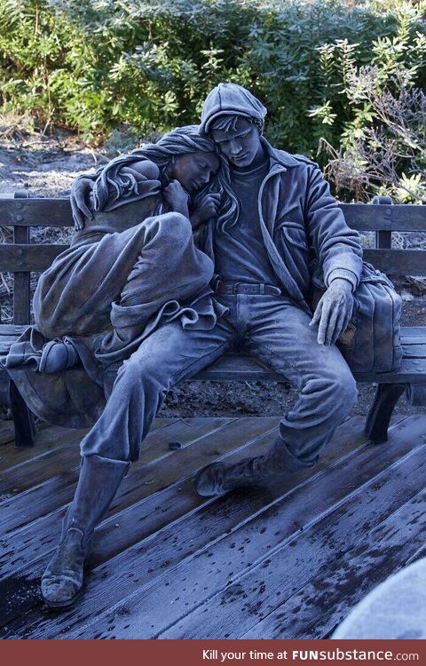 The frost on this statue made it surreal