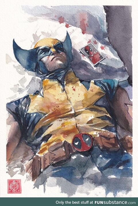 Painted the Wolverine Meme (watercolor 7x10)