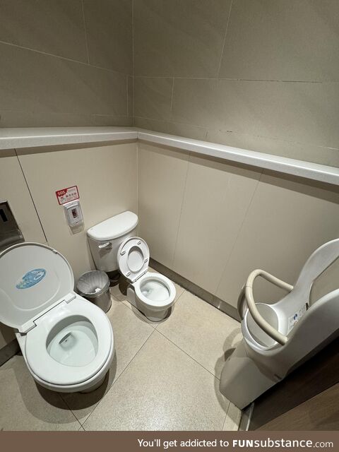 This womens toilet in Taiwan has a baby toilet and a place to put your baby in