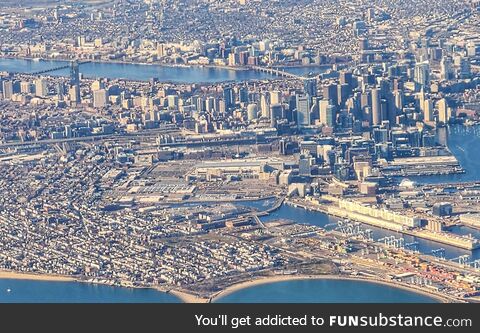 Boston from the plane on Christmas day