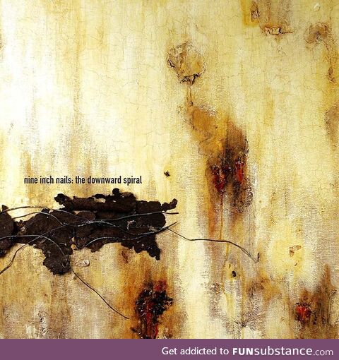 Album cover of The Downward Spiral by NIN, made by Russel Wells using dead Insects and