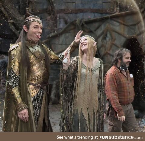 Hugo Weaving, Cate Blanchett and Peter Jackson