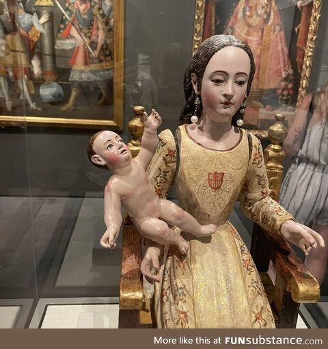 This baby Jesus sculpture at LA Museum of Art looks like Mark Zuckerberg