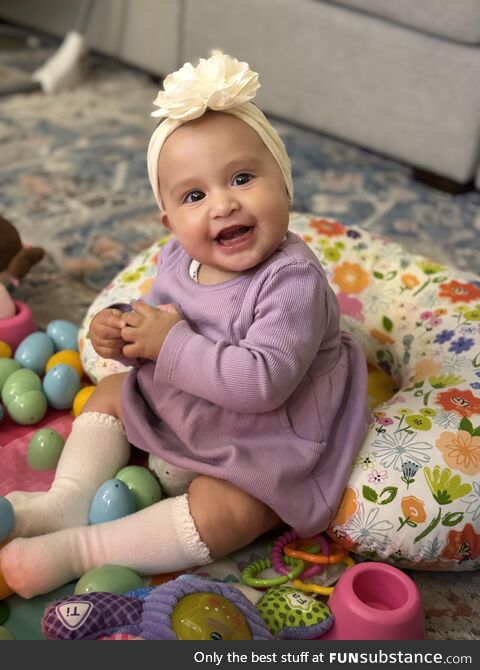 Baby sister had a great easter. Smiled just in time for this pic